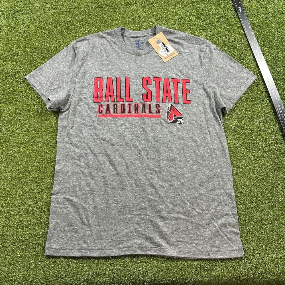Rivalry Threads Ball State Cardinals Graphic Tee Mens M Heather Gray NCAA NWT